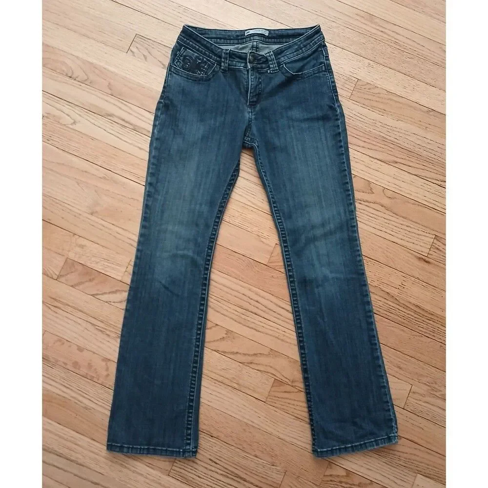 Women's Lee Slender Secret Lower on the Waist Blue Denim Jeans Size 8 MEDIUM